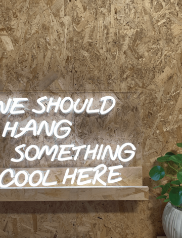We Should Hang Something Cool Here LED Neon Sign (70cm x 45cm)