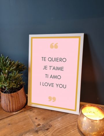 I LOVE YOU print with White Frame