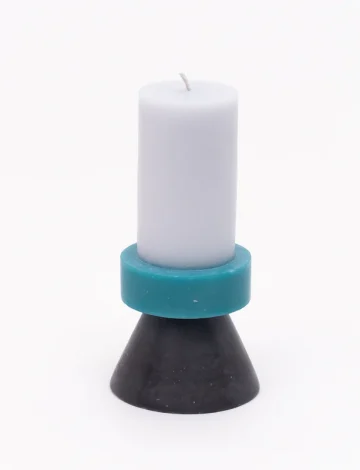 Stack Candle Tall – Lilac / Turquoise / Charcoal